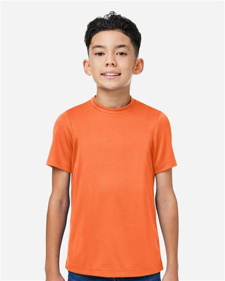 Team 365 Youth Zone Performance mesh t-shirt with a lightweight, breathable design and athletic fit. Features moisture-wicking fabric and mesh construction, perfect for sports, school, or active wear.