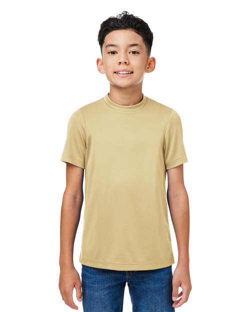 Team 365 Youth Zone Performance mesh t-shirt with a lightweight, breathable design and athletic fit. Features moisture-wicking fabric and mesh construction, perfect for sports, school, or active wear.