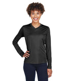 Team 365 Women’s Zone Performance long sleeve t-shirt with a lightweight, breathable design and flattering athletic fit. Features moisture-wicking fabric, making it ideal for workouts, layering, or everyday active wear.