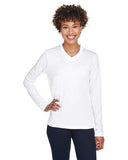 Team 365 Women’s Zone Performance long sleeve t-shirt with a lightweight, breathable design and flattering athletic fit. Features moisture-wicking fabric, making it ideal for workouts, layering, or everyday active wear.
