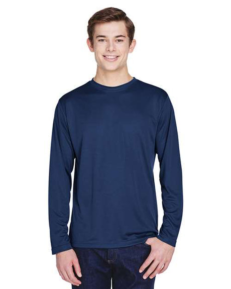 Team 365 Men’s Zone Performance long sleeve t-shirt with a lightweight, breathable design and athletic fit. Features moisture-wicking fabric, making it ideal for sports, work, or everyday active wear.