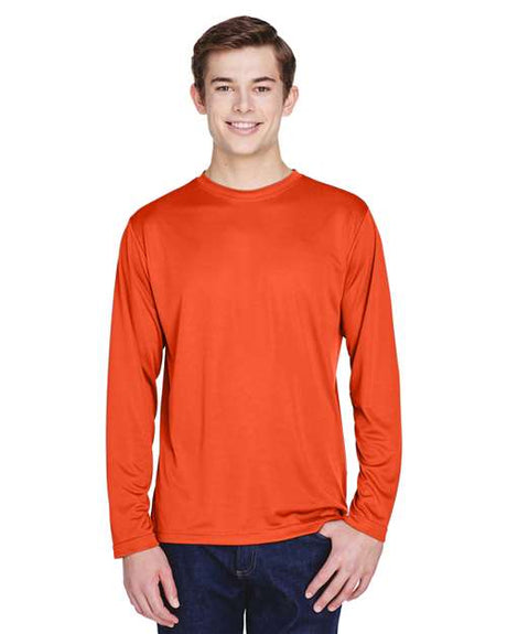 Team 365 Men’s Zone Performance long sleeve t-shirt with a lightweight, breathable design and athletic fit. Features moisture-wicking fabric, making it ideal for sports, work, or everyday active wear.