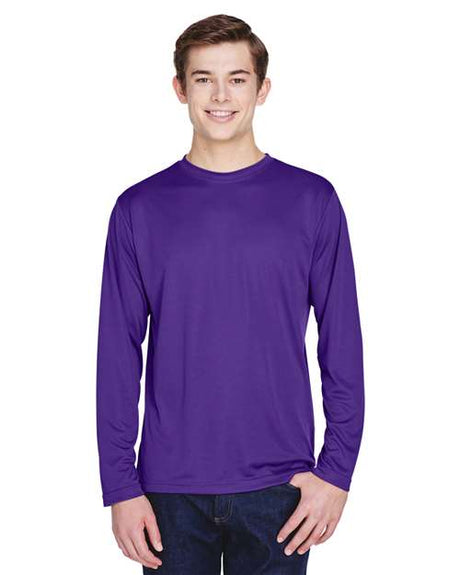 Team 365 Men’s Zone Performance long sleeve t-shirt with a lightweight, breathable design and athletic fit. Features moisture-wicking fabric, making it ideal for sports, work, or everyday active wear.