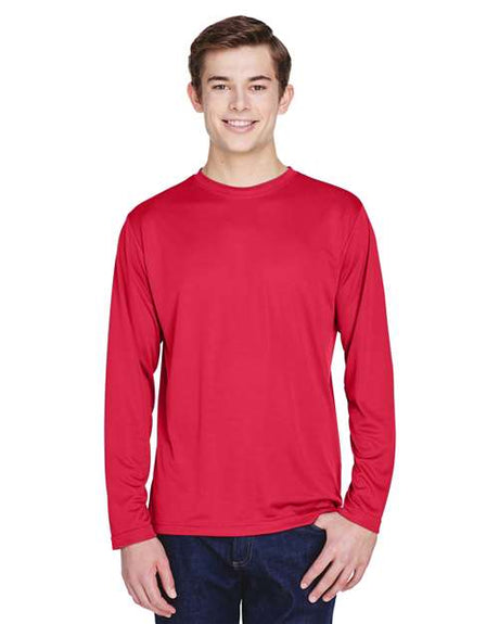 Team 365 Men’s Zone Performance long sleeve t-shirt with a lightweight, breathable design and athletic fit. Features moisture-wicking fabric, making it ideal for sports, work, or everyday active wear.