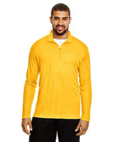 Team 365 Men’s Zone Performance quarter-zip pullover with a lightweight, breathable design and athletic fit. Features moisture-wicking fabric and a zip-up collar, ideal for layering or active wear.
