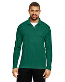 Team 365 Men’s Zone Performance quarter-zip pullover with a lightweight, breathable design and athletic fit. Features moisture-wicking fabric and a zip-up collar, ideal for layering or active wear.