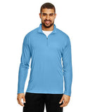 Team 365 Men’s Zone Performance quarter-zip pullover with a lightweight, breathable design and athletic fit. Features moisture-wicking fabric and a zip-up collar, ideal for layering or active wear.