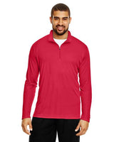 Team 365 Men’s Zone Performance quarter-zip pullover with a lightweight, breathable design and athletic fit. Features moisture-wicking fabric and a zip-up collar, ideal for layering or active wear.