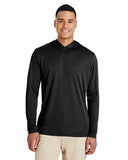 Team 365 Men’s Zone Performance hooded t-shirt with a lightweight, breathable design and athletic fit. Features moisture-wicking fabric and a built-in hood, ideal for workouts or casual wear.