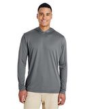 Team 365 Men’s Zone Performance hooded t-shirt with a lightweight, breathable design and athletic fit. Features moisture-wicking fabric and a built-in hood, ideal for workouts or casual wear.
