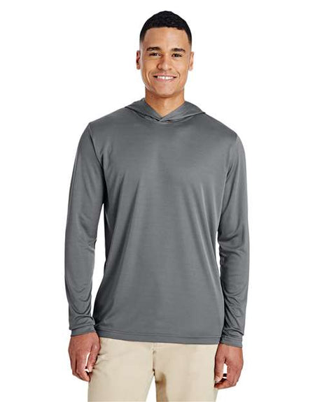 Team 365 Men’s Zone Performance hooded t-shirt with a lightweight, breathable design and athletic fit. Features moisture-wicking fabric and a built-in hood, ideal for workouts or casual wear.