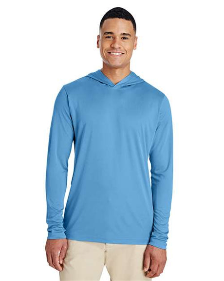 Team 365 Men’s Zone Performance hooded t-shirt with a lightweight, breathable design and athletic fit. Features moisture-wicking fabric and a built-in hood, ideal for workouts or casual wear.