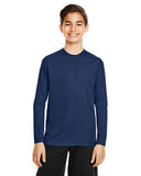 Team 365 Youth Zone Performance long sleeve t-shirt with a lightweight, breathable design and athletic fit. Features moisture-wicking fabric, making it ideal for sports, school, or everyday active wear.
