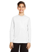 Team 365 Youth Zone Performance long sleeve t-shirt with a lightweight, breathable design and athletic fit. Features moisture-wicking fabric, making it ideal for sports, school, or everyday active wear.