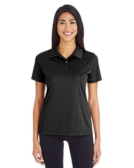 Team 365 Women’s Zone Performance polo with a sleek, athletic fit and lightweight moisture-wicking fabric. Features a classic collar and short sleeves, ideal for active wear or professional settings.