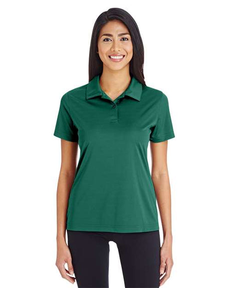 Team 365 Women’s Zone Performance polo with a sleek, athletic fit and lightweight moisture-wicking fabric. Features a classic collar and short sleeves, ideal for active wear or professional settings.