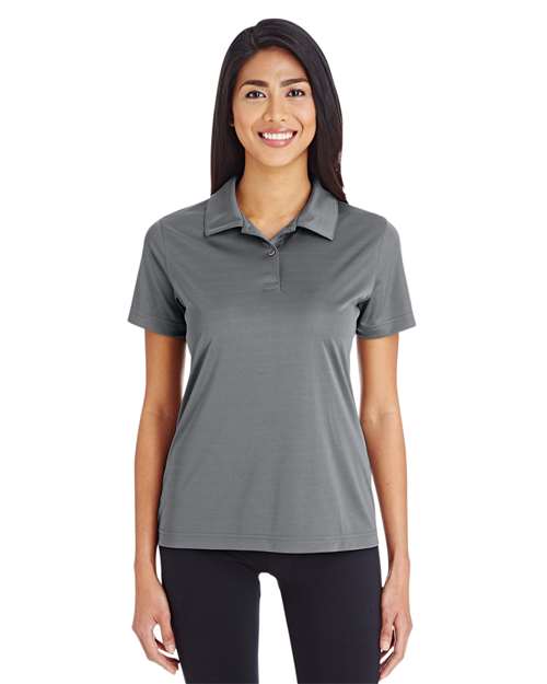 Team 365 Women’s Zone Performance polo with a sleek, athletic fit and lightweight moisture-wicking fabric. Features a classic collar and short sleeves, ideal for active wear or professional settings.