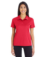 Team 365 Women’s Zone Performance polo with a sleek, athletic fit and lightweight moisture-wicking fabric. Features a classic collar and short sleeves, ideal for active wear or professional settings.