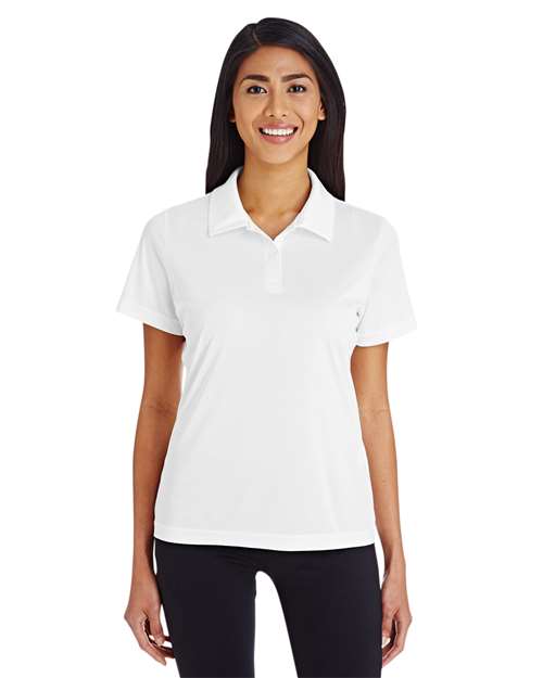 Team 365 Women’s Zone Performance polo with a sleek, athletic fit and lightweight moisture-wicking fabric. Features a classic collar and short sleeves, ideal for active wear or professional settings.