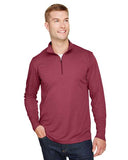 Team 365 Men’s Zone Sonic Heather performance quarter-zip pullover with a lightweight, breathable design and modern heathered look. Features moisture-wicking fabric and a zip-up collar, ideal for layering during workouts or everyday wear.