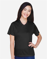 Team 365 Women’s Zone Performance t-shirt with a lightweight, breathable design and flattering athletic fit. Features moisture-wicking fabric, ideal for workouts or everyday active wear.