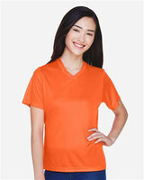 Team 365 Women’s Zone Performance t-shirt with a lightweight, breathable design and flattering athletic fit. Features moisture-wicking fabric, ideal for workouts or everyday active wear.