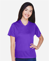 Team 365 Women’s Zone Performance t-shirt with a lightweight, breathable design and flattering athletic fit. Features moisture-wicking fabric, ideal for workouts or everyday active wear.