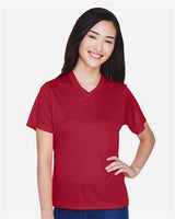Team 365 Women’s Zone Performance t-shirt with a lightweight, breathable design and flattering athletic fit. Features moisture-wicking fabric, ideal for workouts or everyday active wear.