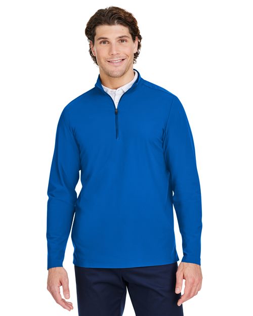 Devon & Jones Men’s CrownLux Performance® Windsor welded quarter-zip pullover with a sleek, modern fit and smooth performance fabric. Features a zip-up collar and moisture-wicking design, ideal for layering or professional wear.