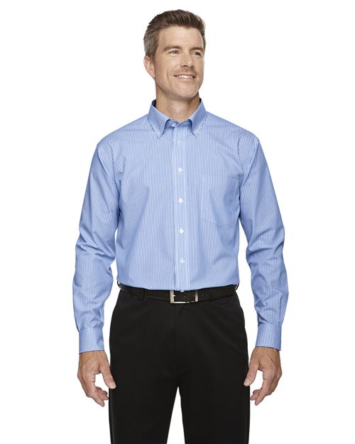 Devon & Jones - Men's Crown Collection® Banker Stripe Woven Dress Shirt - D645
