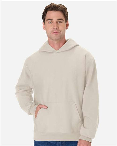 Hanes Unisex Beefy® Sweats premium heavyweight hooded sweatshirt with a cozy fleece interior and classic, relaxed fit. Features a drawstring hood and front pocket, perfect for warmth and everyday comfort.
