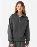 Unisex BELLA + CANVAS 10 oz quarter-zip pullover sweatshirt with a relaxed, modern fit and soft fleece feel. Features a stand collar with zipper closure, perfect for layering in casual or active settings.
