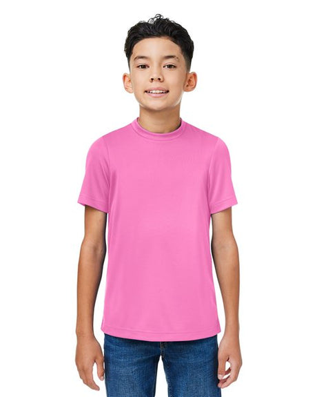 Team 365 Youth Zone Performance mesh t-shirt with a lightweight, breathable design and athletic fit. Features moisture-wicking fabric and mesh construction, perfect for sports, school, or active wear.