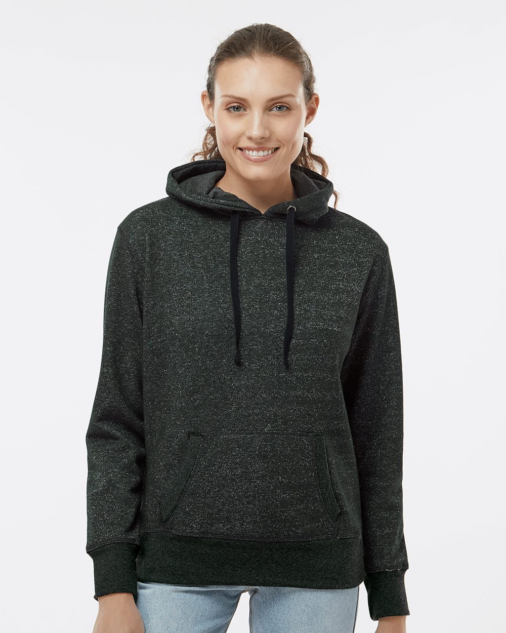 J. America - Women’s Glitter French Terry Hooded Sweatshirt - 8860J