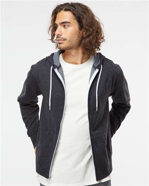 Unisex Lightweight Full-Zip Hooded Sweatshirt