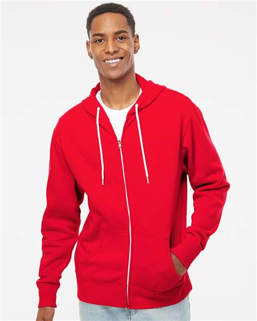 Unisex Lightweight Full-Zip Hooded Sweatshirt