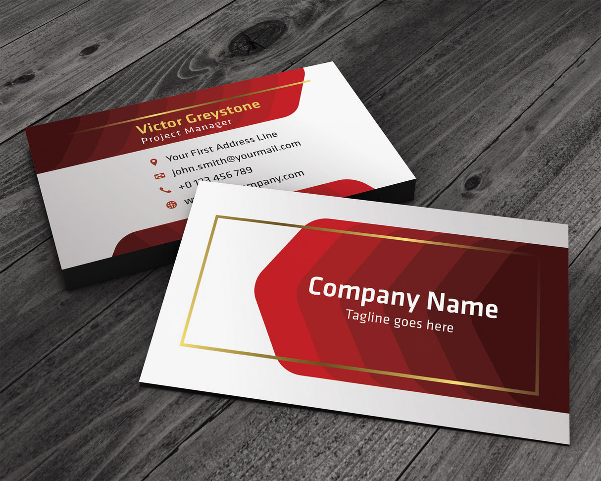 Simple Red and Gold - Single or Double Sided