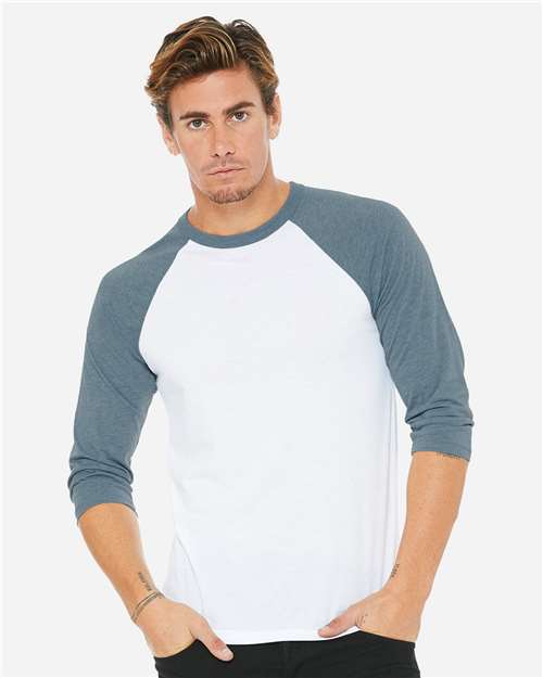 BELLA + CANVAS - Unisex Three-Quarter Sleeve Baseball Tee - 3200C