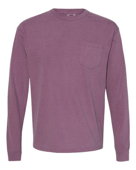 Comfort Colors - Unisex Garment-Dyed Heavyweight Long Sleeve Pocket T-Shirt - 4410