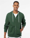 Unisex Lightweight Full-Zip Hooded Sweatshirt