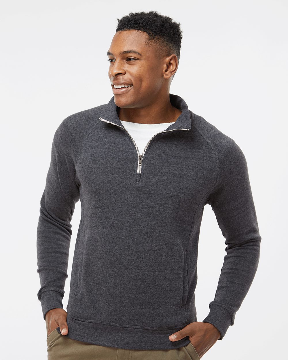J. America - Men's Triblend Quarter-Zip Sweatshirt - 8869J