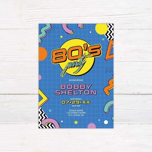 80s Style Invitation - goprintplus