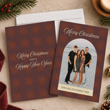 Retro Starburst Personalized Christmas Photo Card