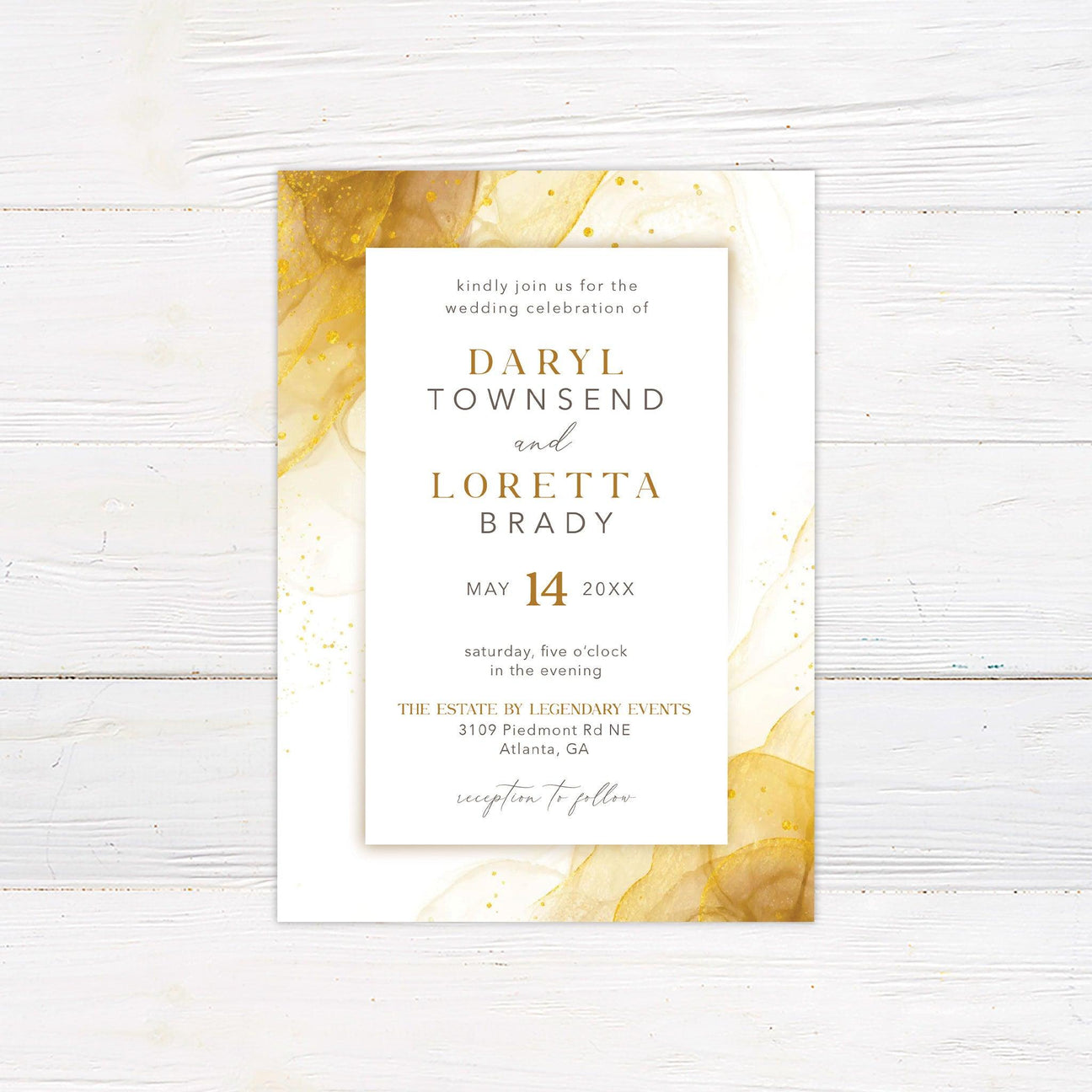 Abstract Gold Invitations - goprintplus