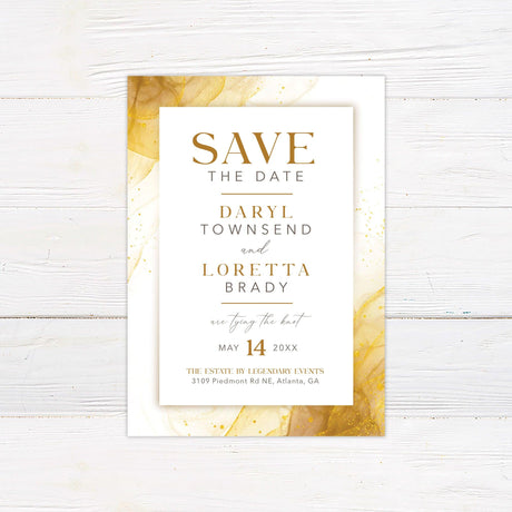 Abstract Gold Save The Date - goprintplus