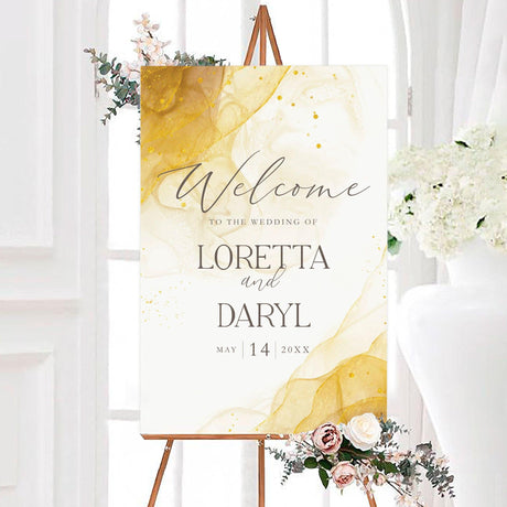 Abstract Gold Invitations - goprintplus