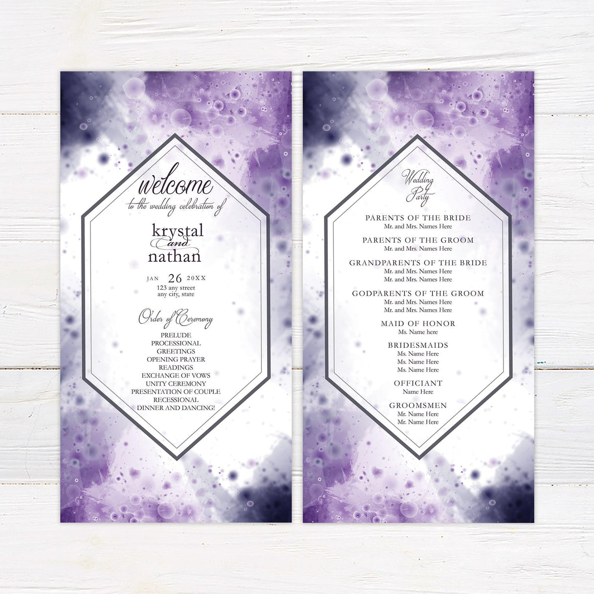 Amethyst Splash Invitations - goprintplus