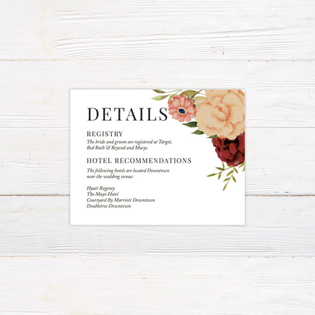 Ampersand Peach Floral Detail Cards - goprintplus