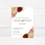 Ampersand Peach Floral Invitations - goprintplus