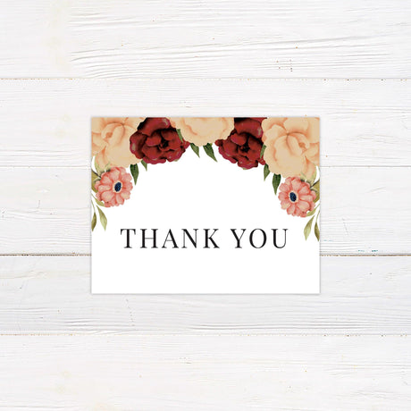 Ampersand Peach Floral Thank You Card - goprintplus